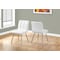 Monarch Specialties Dining Chair, Set Of 2, Side, Upholstered, Kitchen, Dining Room, Pu Leather Look, White, Chrome I 1071 - alternate 2